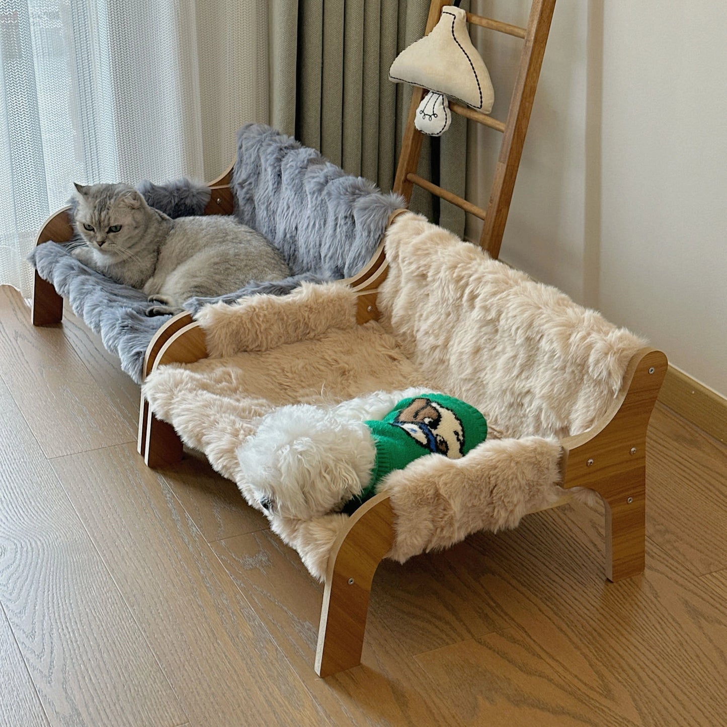 Plüsch-Haustiersofabett für Hunde und Katzen