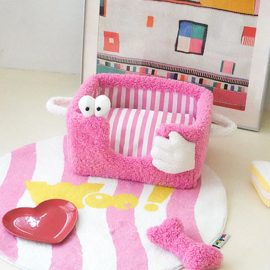 Cozy Safe Nest Striped Pet Bed