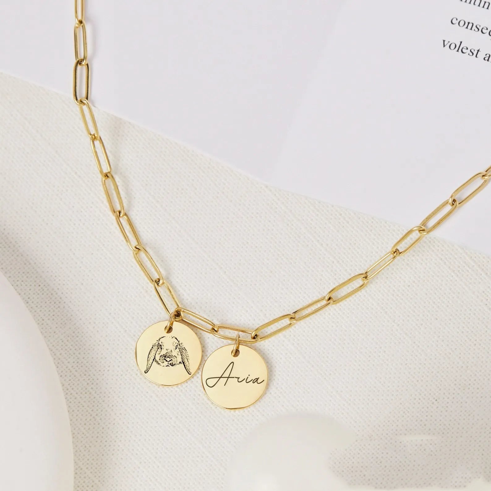 Personalized Custom Pet Tag Necklace - Stainless Steel Laser Engraved Pendant