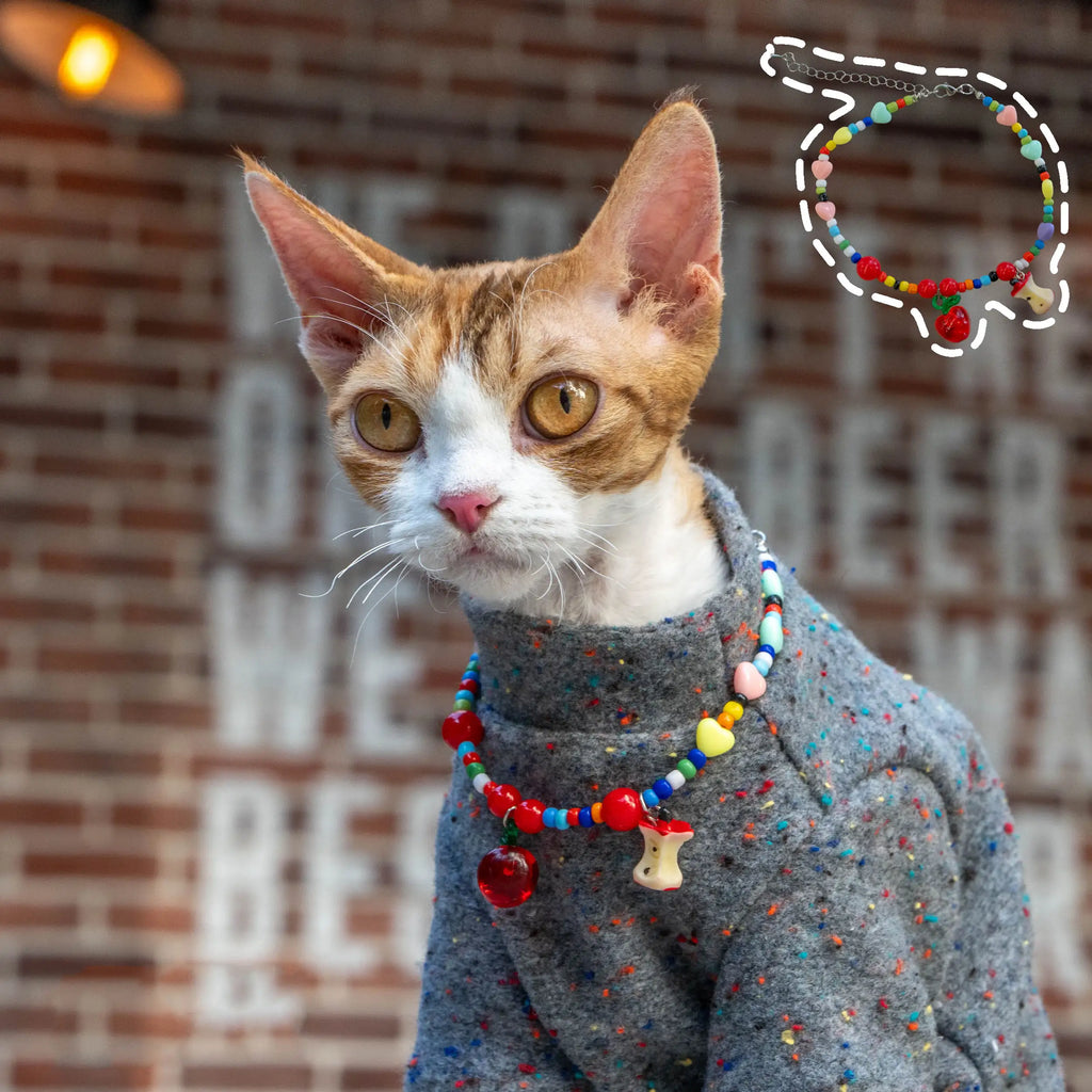 Adjustable Hairless Cat Necklace for Devon Rex