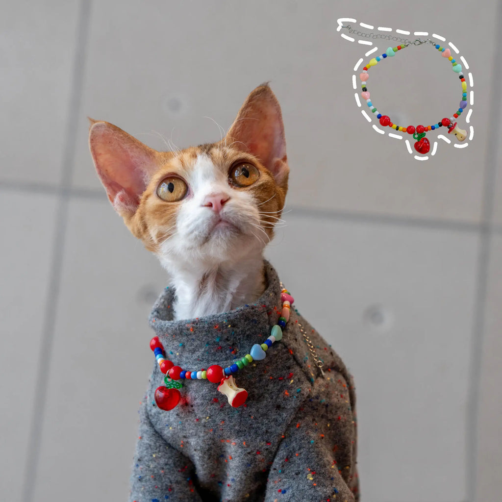 Adjustable Hairless Cat Necklace for Devon Rex