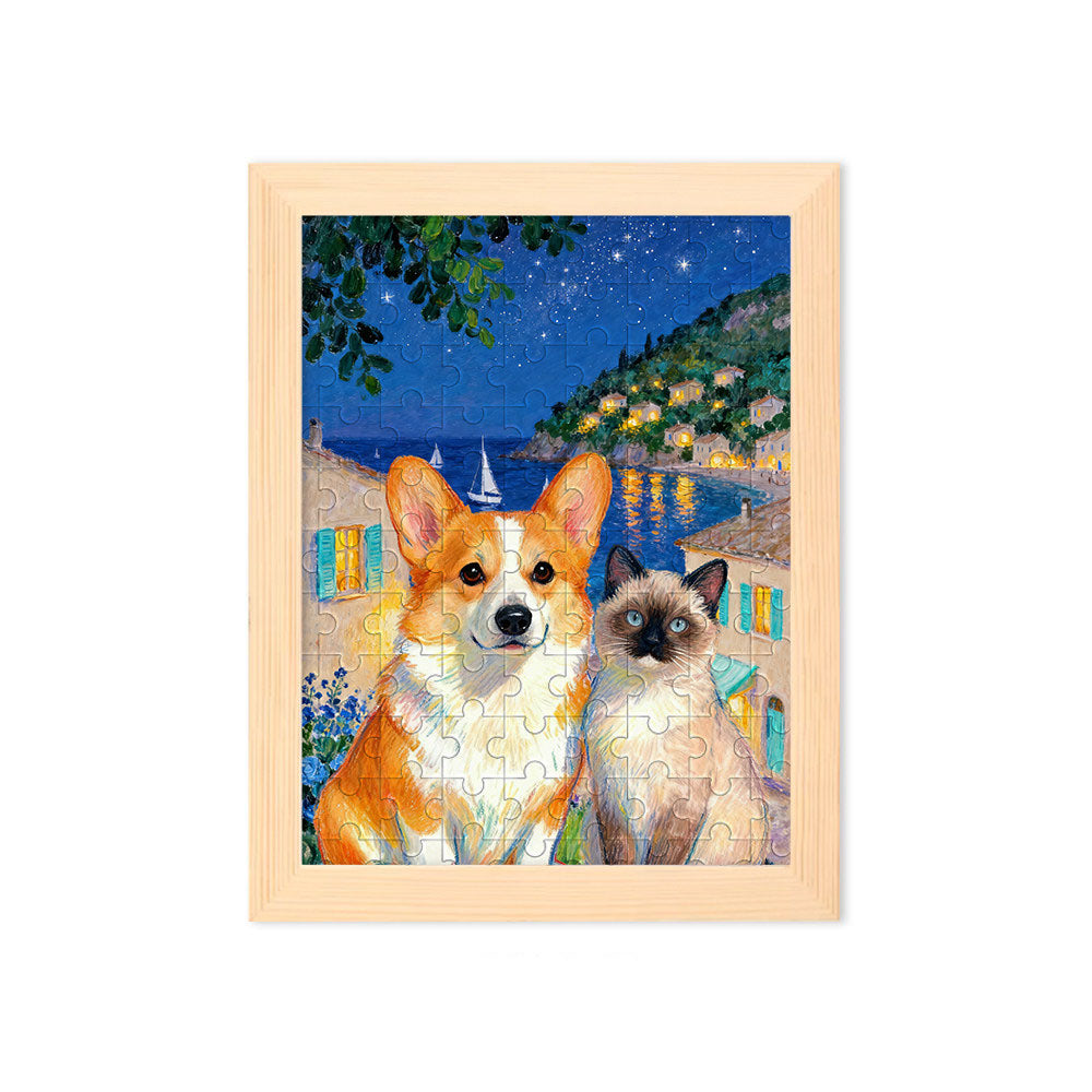 Summer Night Dream - Custom Pet Puzzle (500 Pieces Framed)