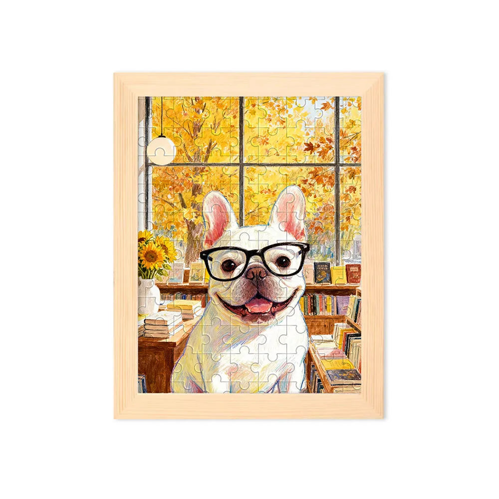 Autumn Bookstore - Custom Pet Puzzle (500 Pieces Framed)