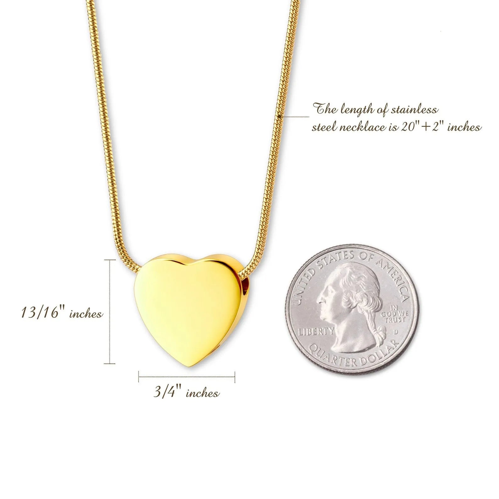 Custom Memorial Pet Ashes Heart Necklace