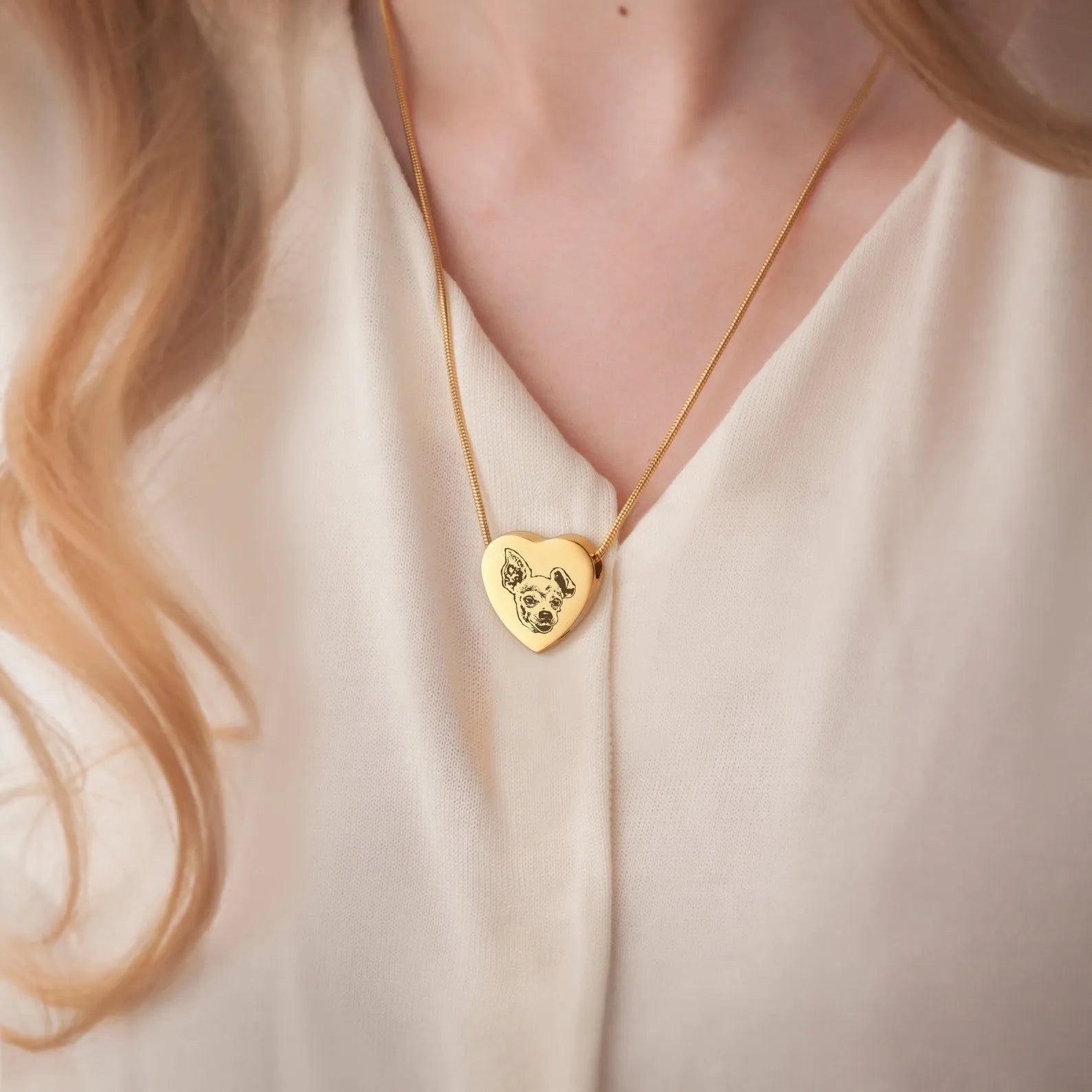 Custom Memorial Pet Ashes Heart Necklace