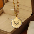 Personalized Engraved Disc Necklace - Stainless Steel Custom Pet Photo Pendant