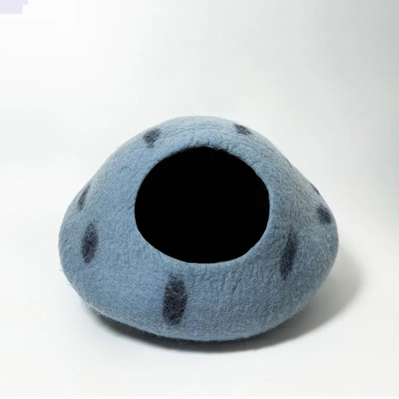 Handcrafted Wool Felt Cat Cave Bed
