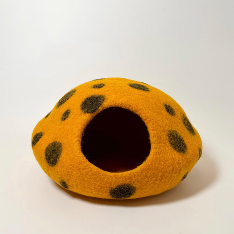 Handcrafted Wool Felt Cat Cave Bed