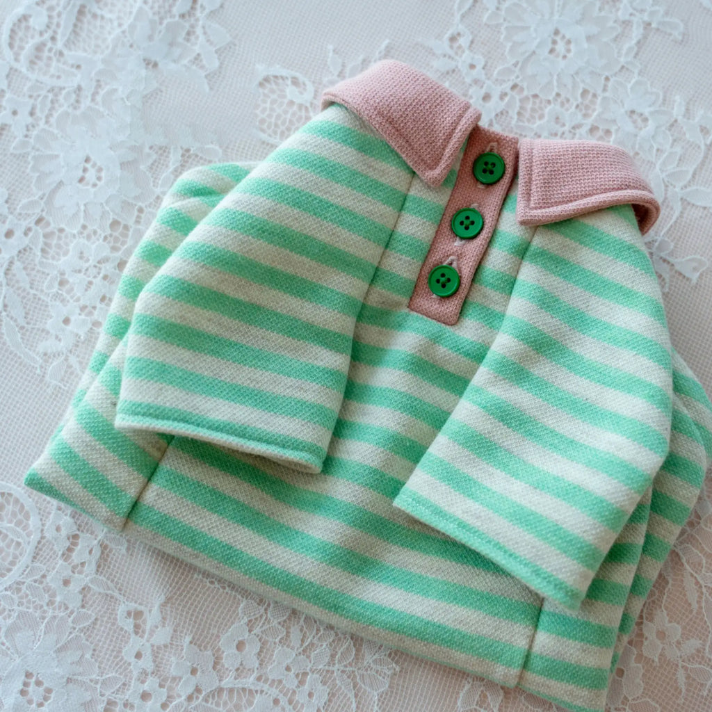 Candy Stripe Polo Sweatshirt