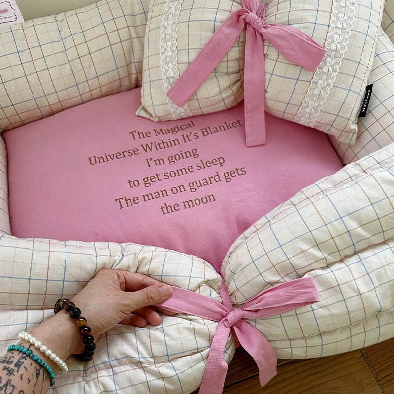 Cotton Pet Bed with Bow