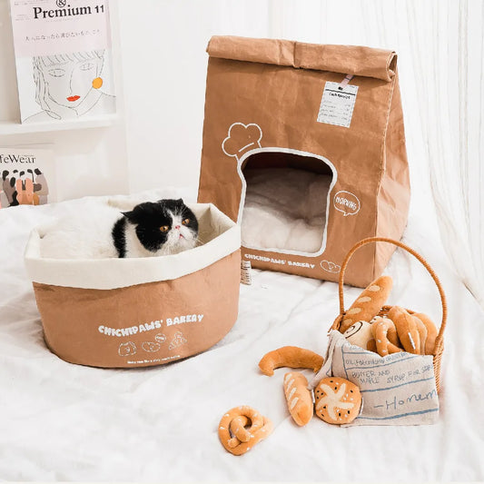 Cozy Kraft Paper Cat Bed