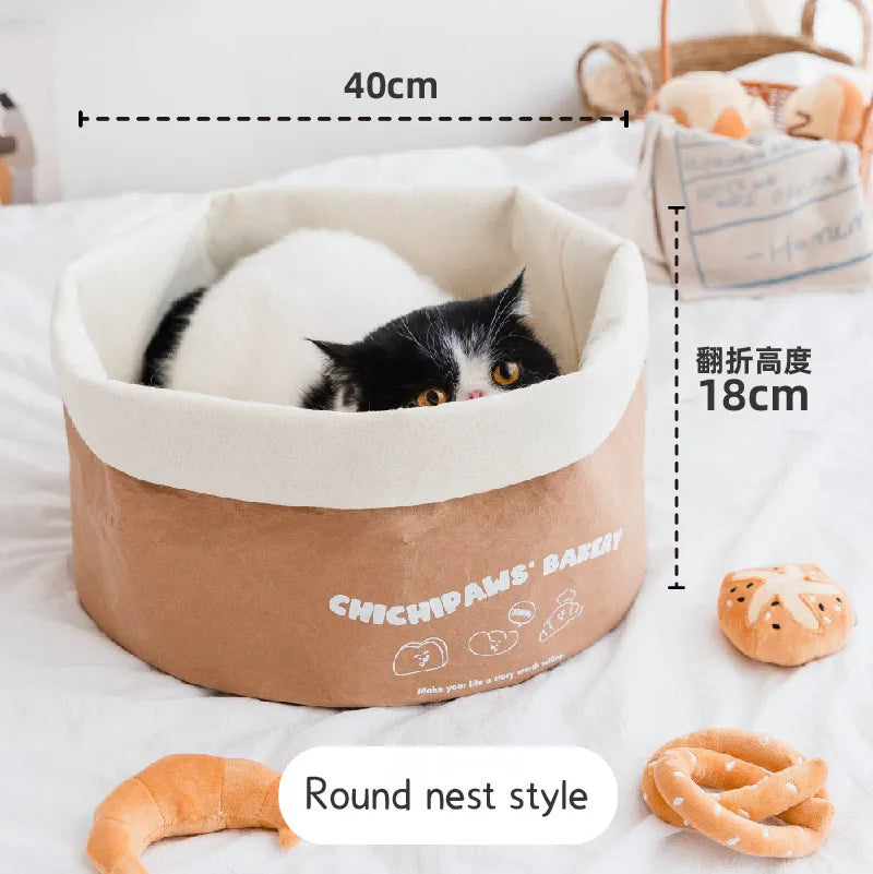 Cozy Kraft Paper Cat Bed