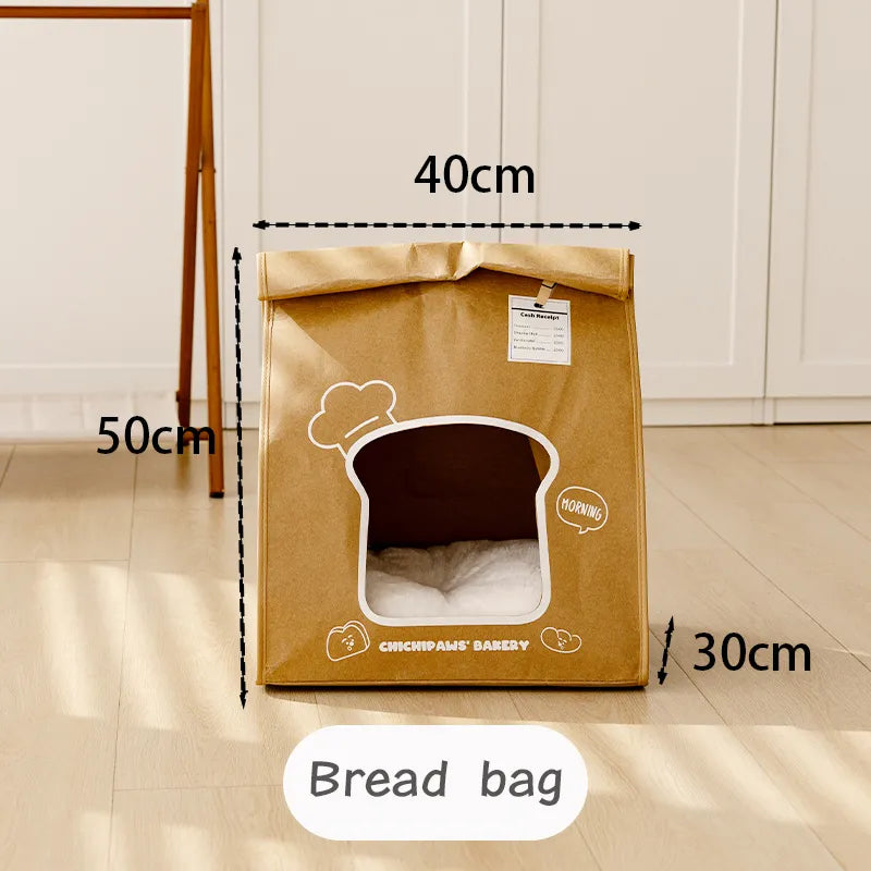 Cozy Kraft Paper Cat Bed