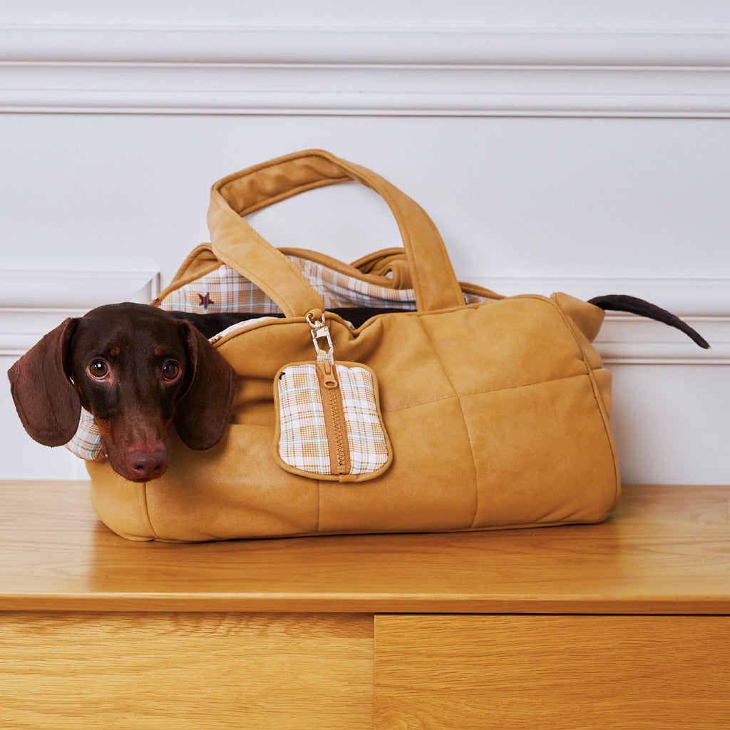 Sac de transport confortable en cuir pour animaux de compagnie
