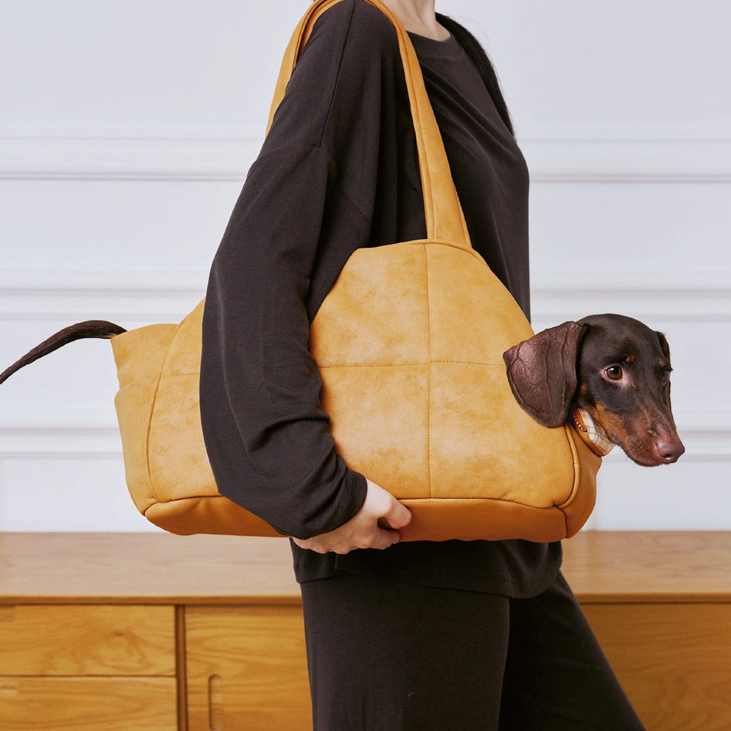 Sac de transport confortable en cuir pour animaux de compagnie