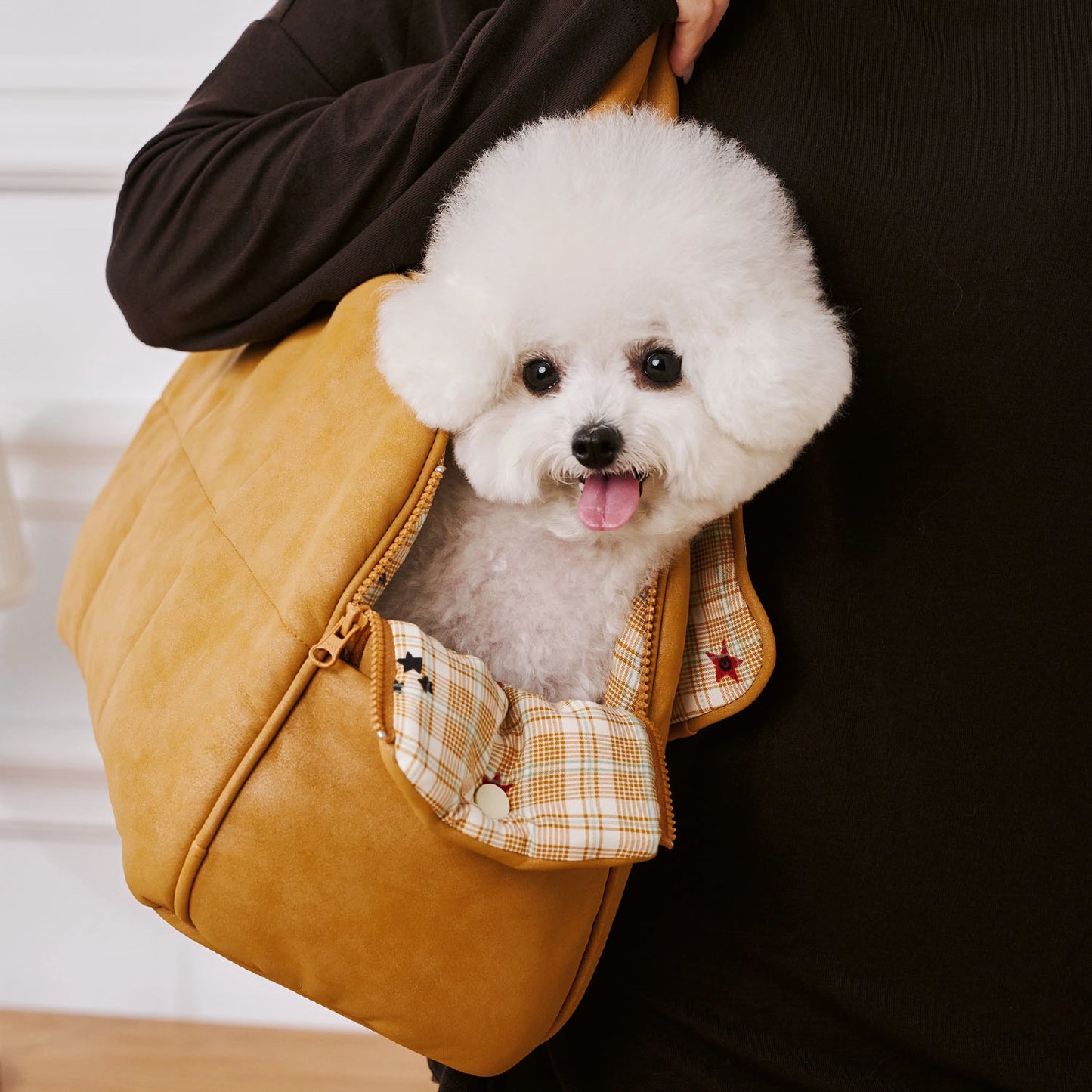 Sac de transport confortable en cuir pour animaux de compagnie