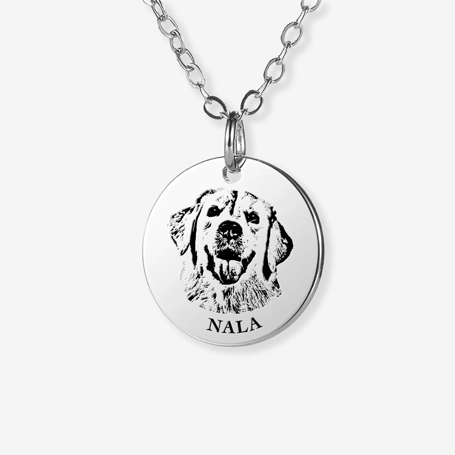 Pet Face Necklace with Shallow Engraving