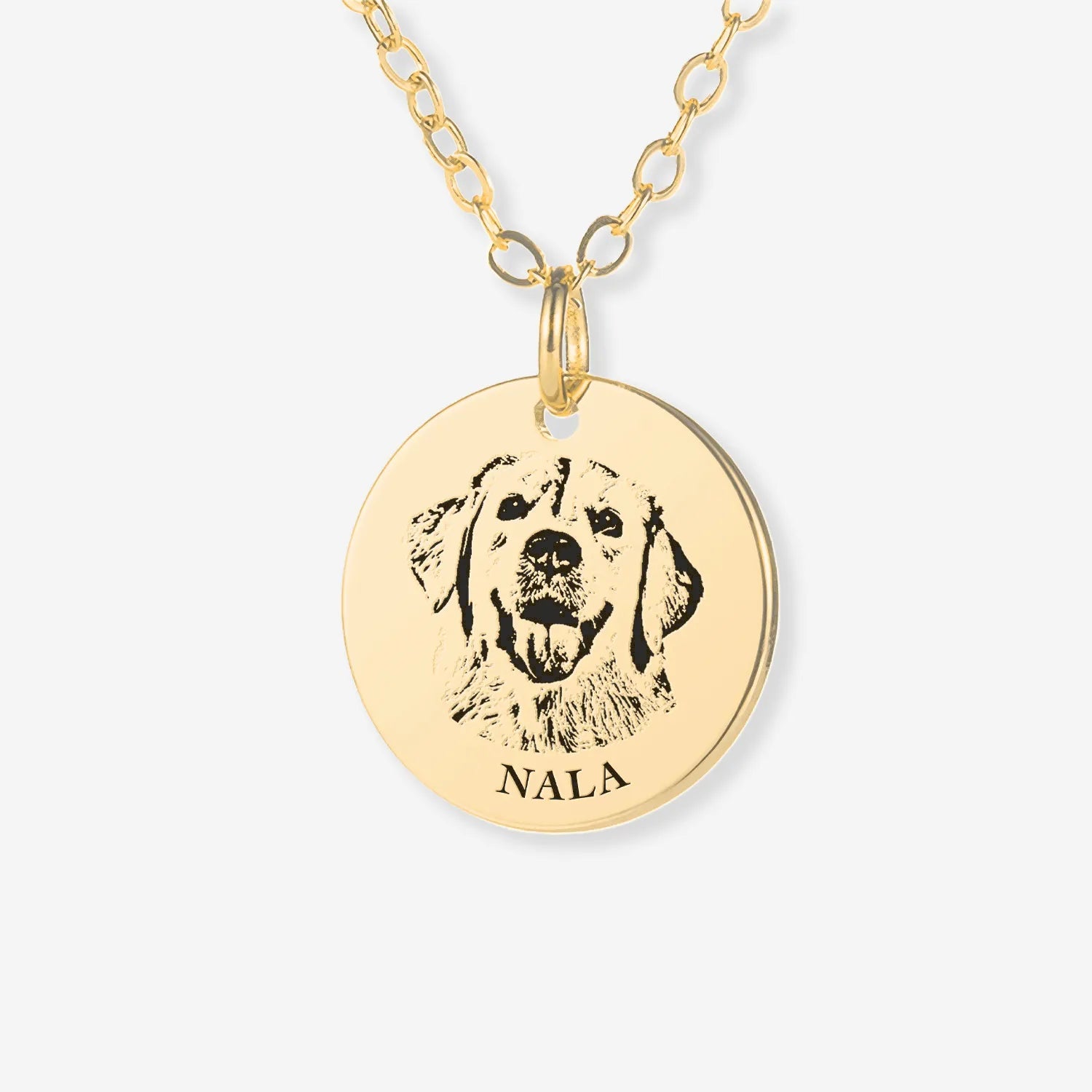 Pet Face Necklace with Shallow Engraving
