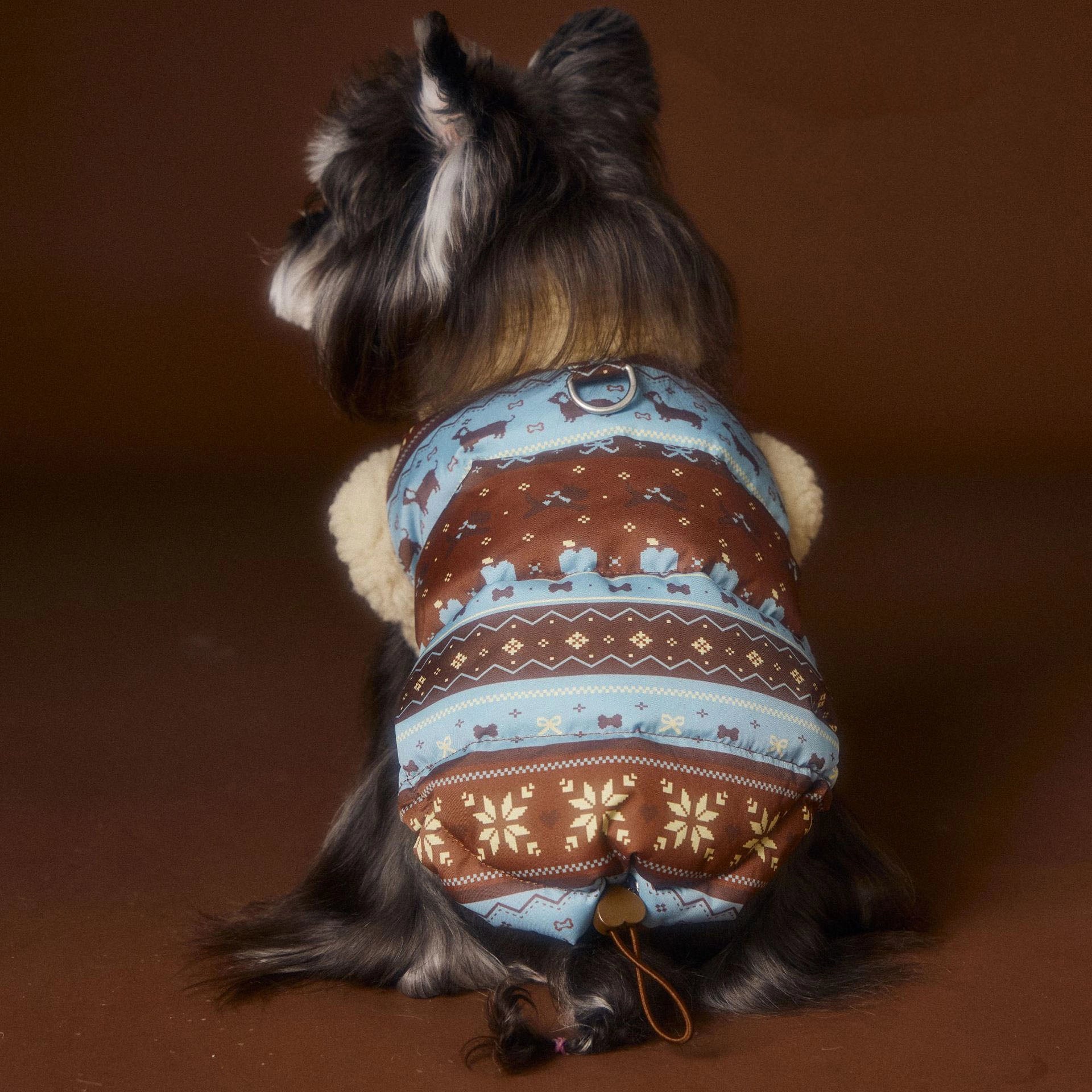 Fair Isle Dog Puffer Vest