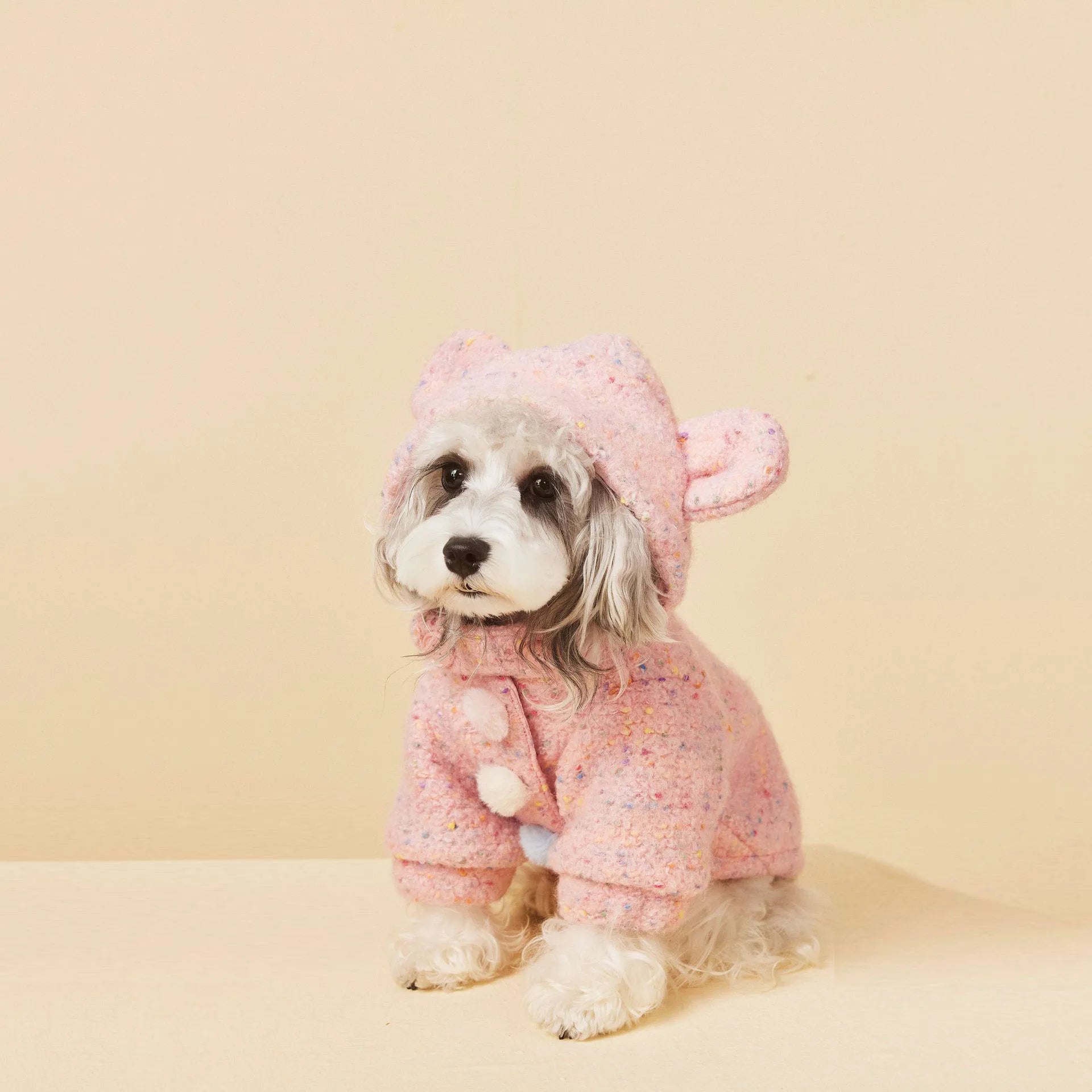 Hooded Wool Dog Coat
