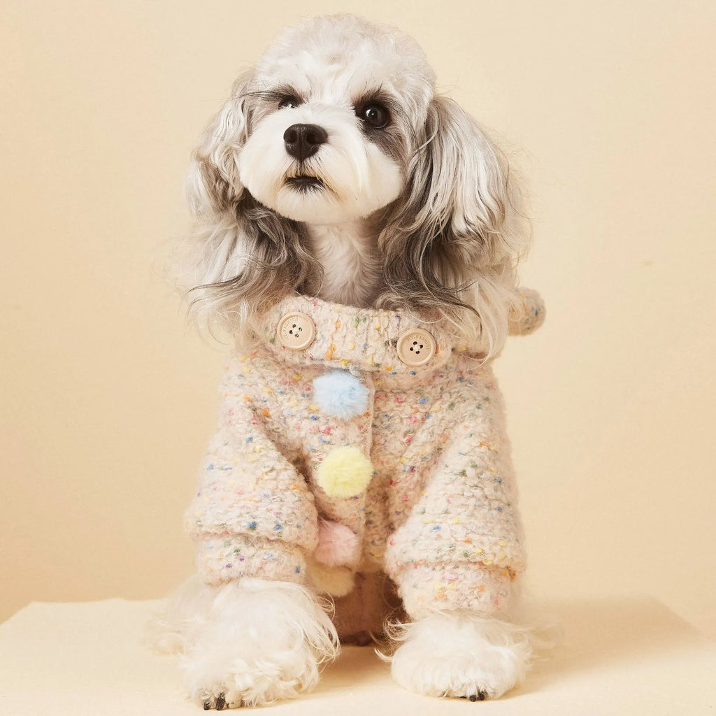 Hooded Wool Dog Coat