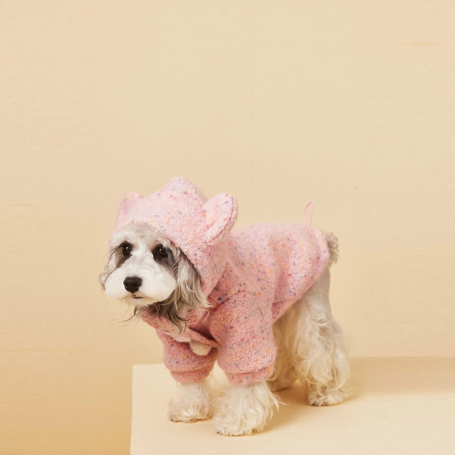 Hooded Wool Dog Coat