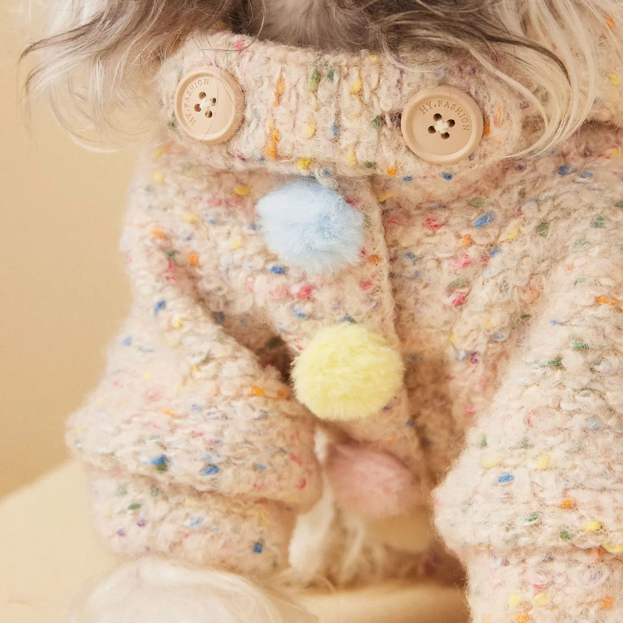 Hooded Wool Dog Coat