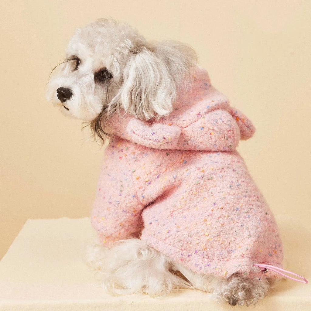 Hooded Wool Dog Coat