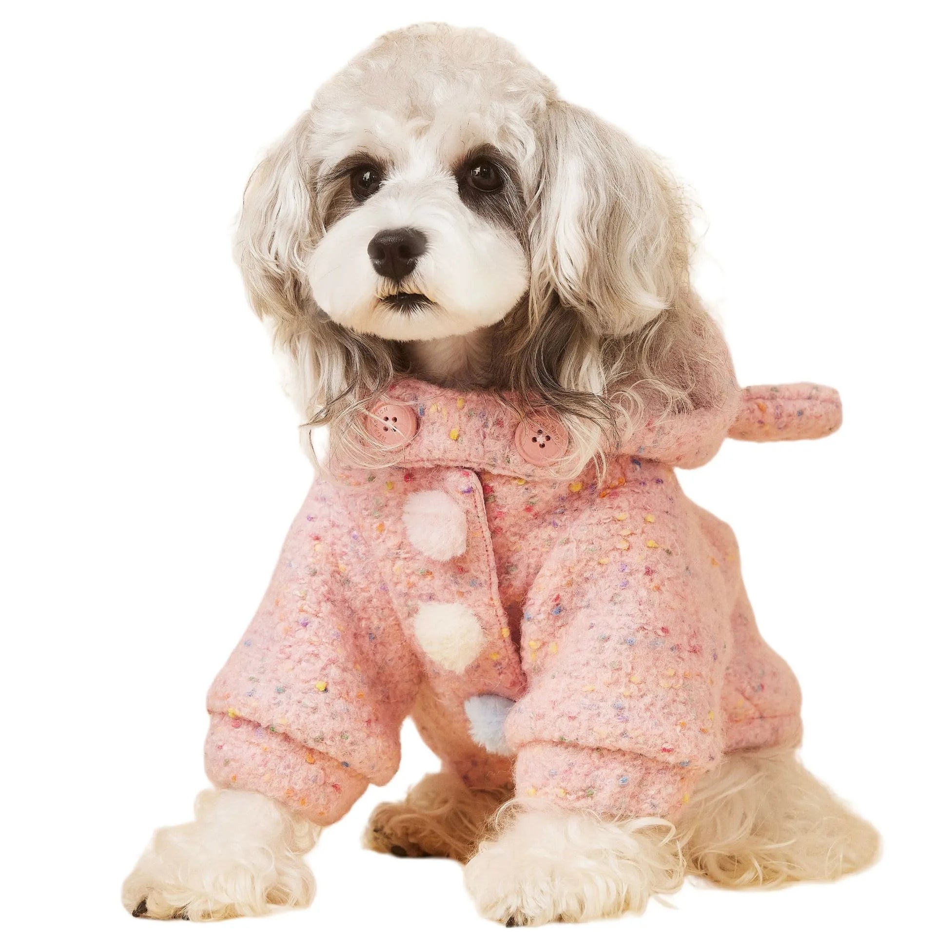 Hooded Wool Dog Coat