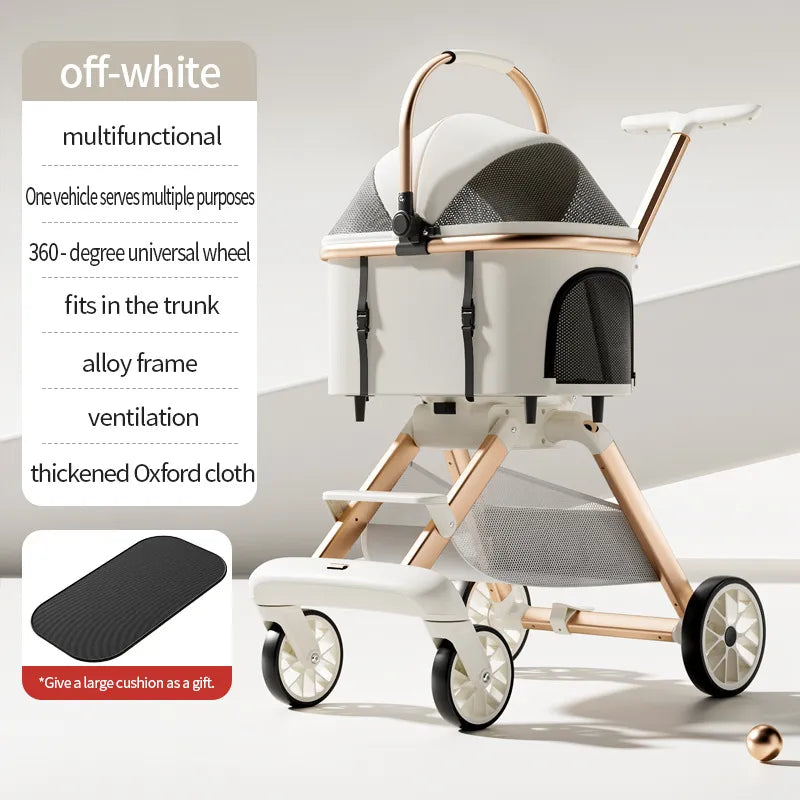 Multifunktionaler Haustierbuggy mit abnehmbarer Transportbox