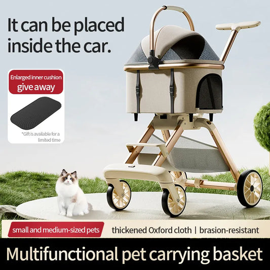Multifunktionaler Haustierbuggy mit abnehmbarer Transportbox