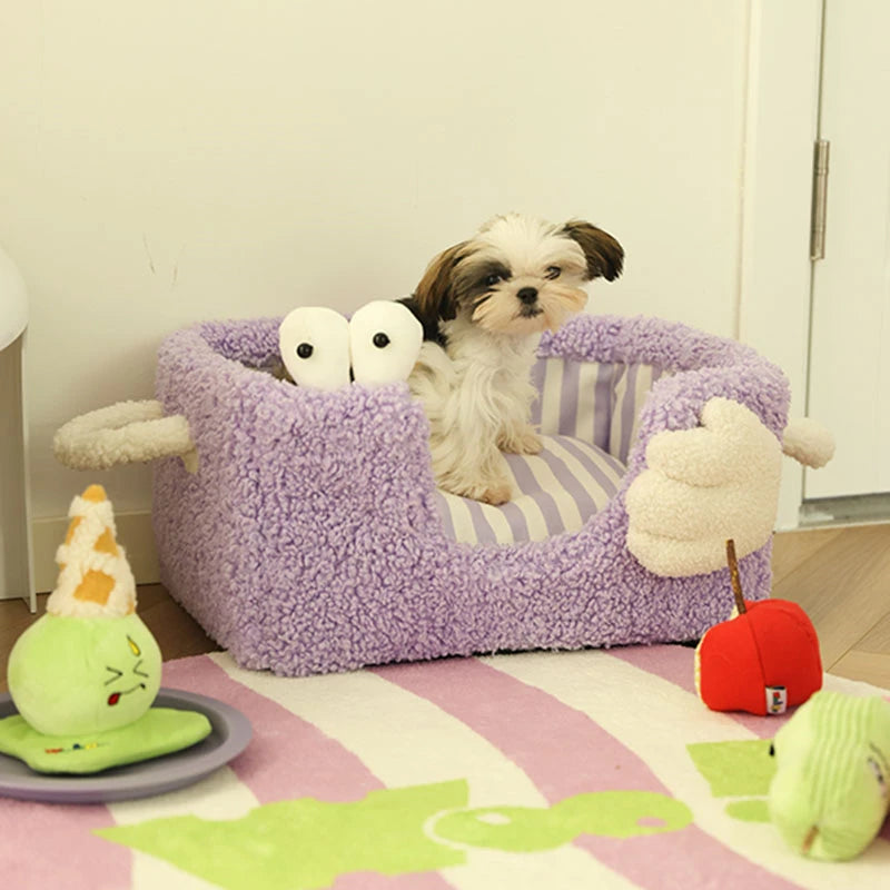 Lit pour animaux de compagnie Cozy Safe Nest à rayures