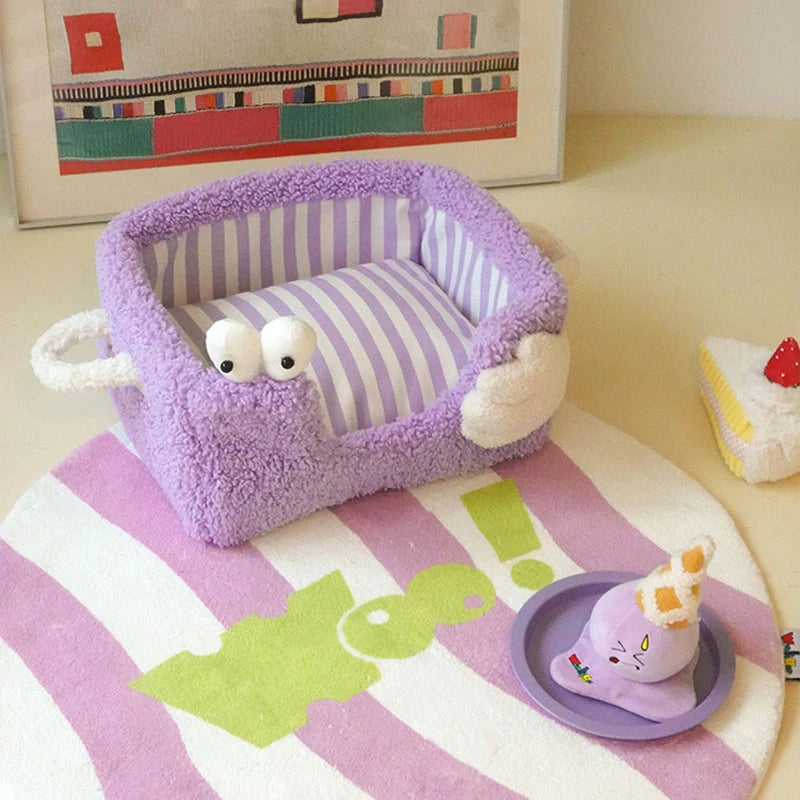 Cozy Safe Nest Striped Pet Bed