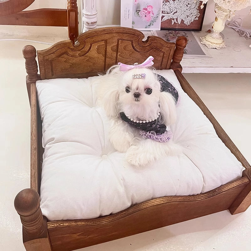 Vintage Solid Wood Princess Dog Bed