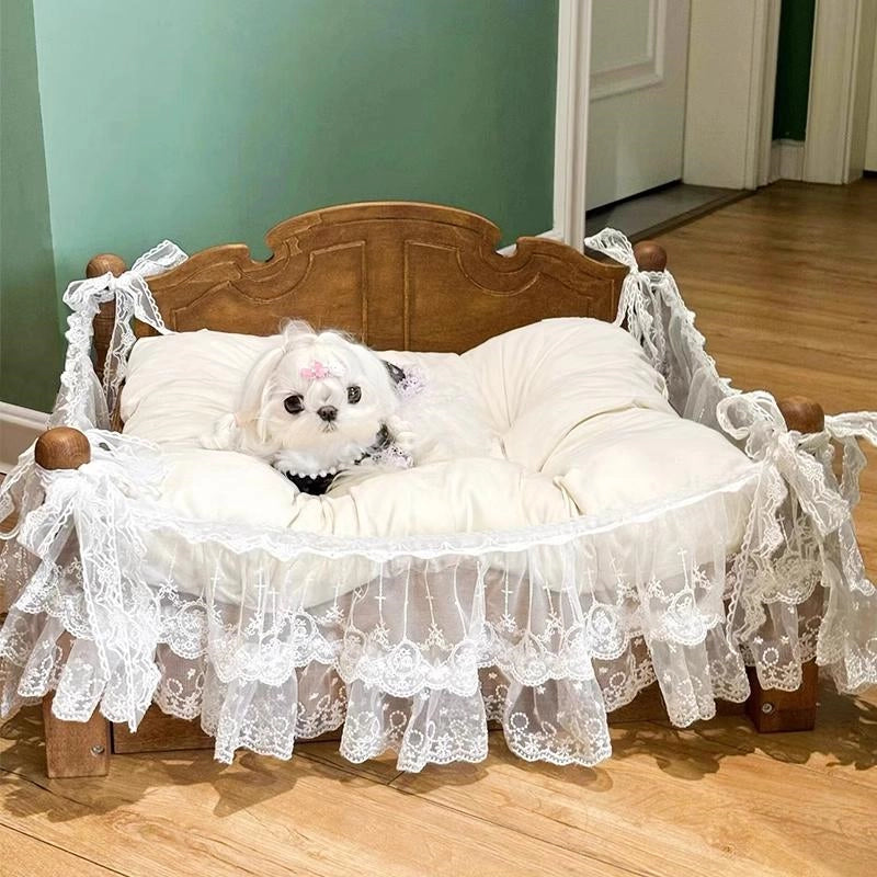 Vintage Solid Wood Princess Dog Bed