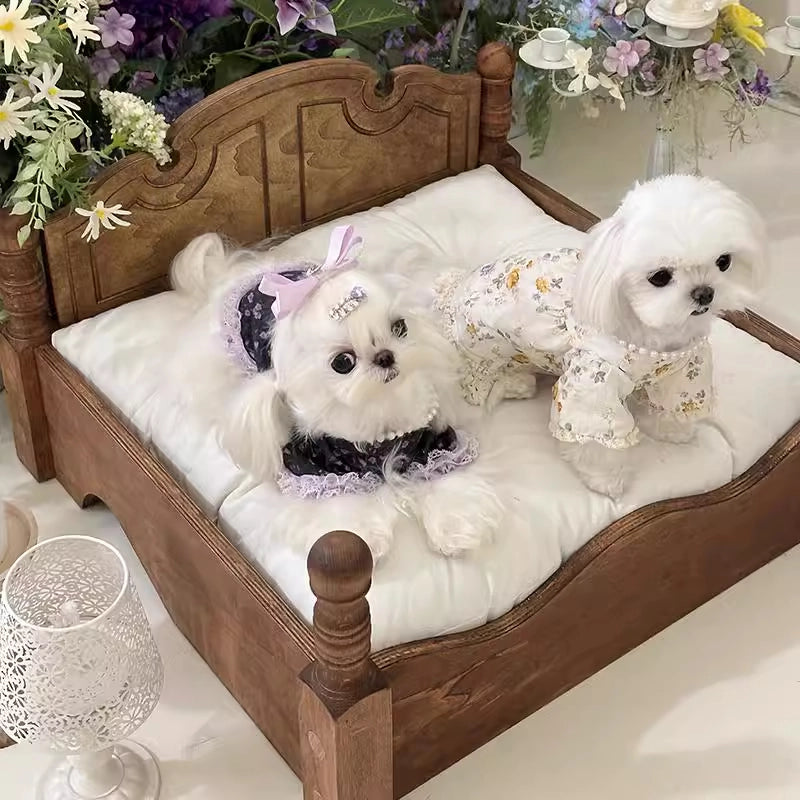 Vintage Solid Wood Princess Dog Bed