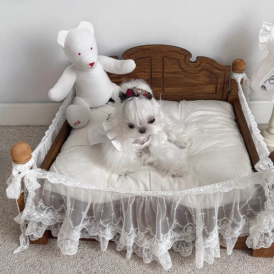 Vintage Solid Wood Princess Dog Bed
