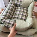 Washable Plaid Pet Bed